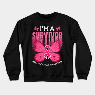 In October We Wear Pink Butterfly Breast Cancer Awareness Crewneck Sweatshirt